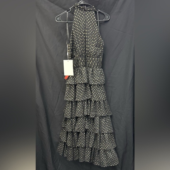 Mac Duggal 49510 NWT Tiered Skirt Polka Dot Dress - Picture 6 of 8